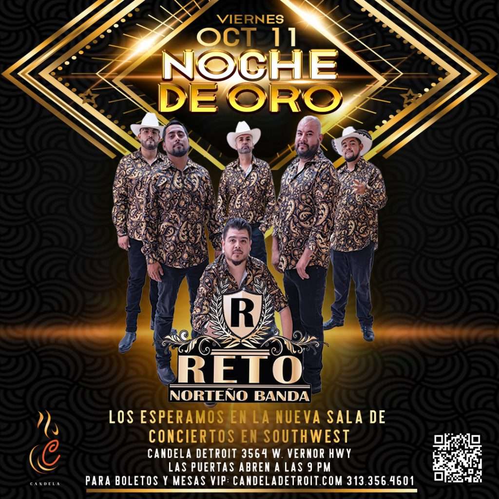 Reto Norteño banda en concierto en Candela Detroit 11 de Octubre